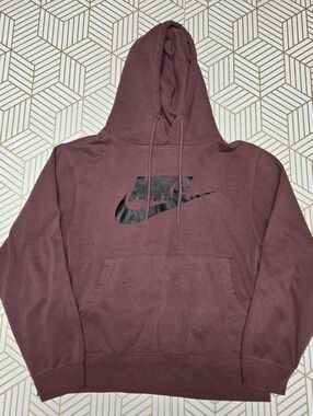 Reflex Nike burgundy hoodie with black swoosh Size L Streetwear